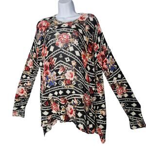 Show Me Your Mumu Mellow Bonfire Sweater XS Floral Rose Ranger Boho Knit Slouchy